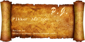 Pikker Jázon névjegykártya